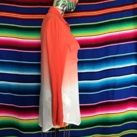 Anthro Cloth & Stone Night Fade Ombre Button Down - Picture 5 of 8